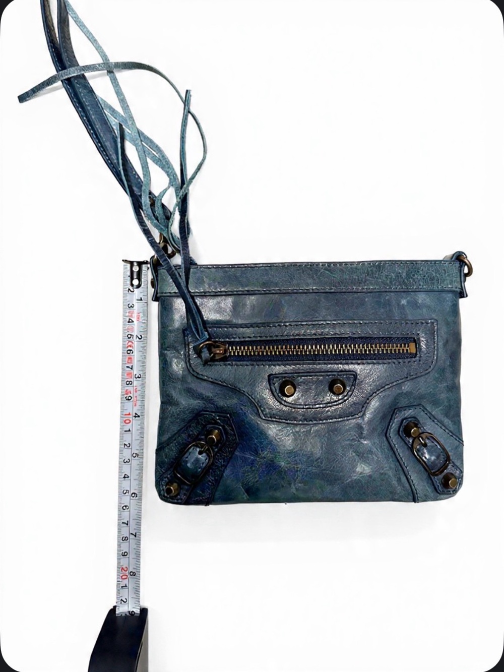 Balenciaga Blue Leather City Clip Clutch Bag - Picture 5 of 11